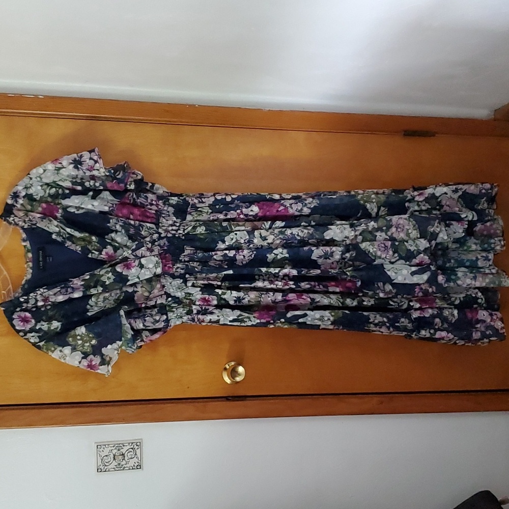 Blue Floral High-Low Maxi Dress